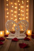 Personalisiertes Holz-Dekoherz mit Namen/ Datum