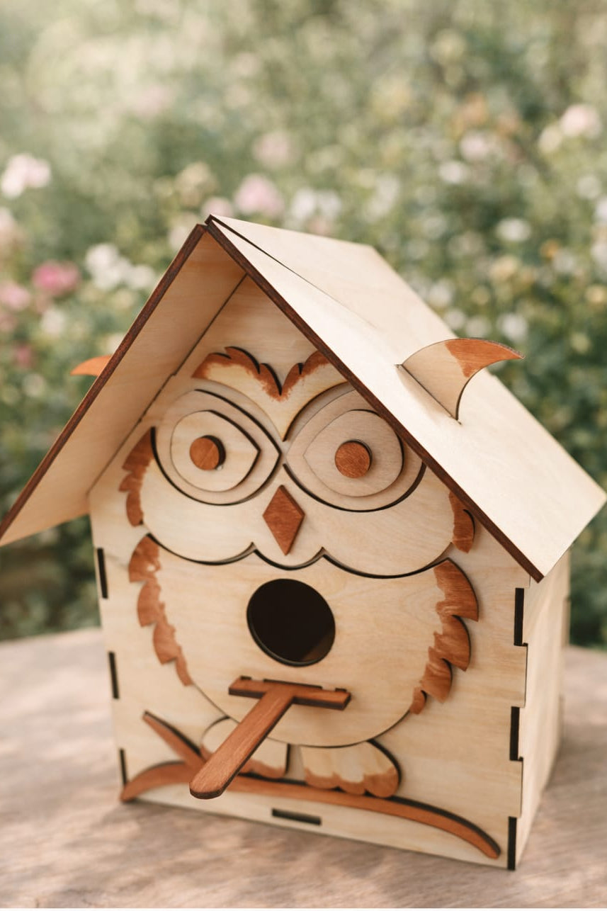 Holz-Vogelhaus „Eule“