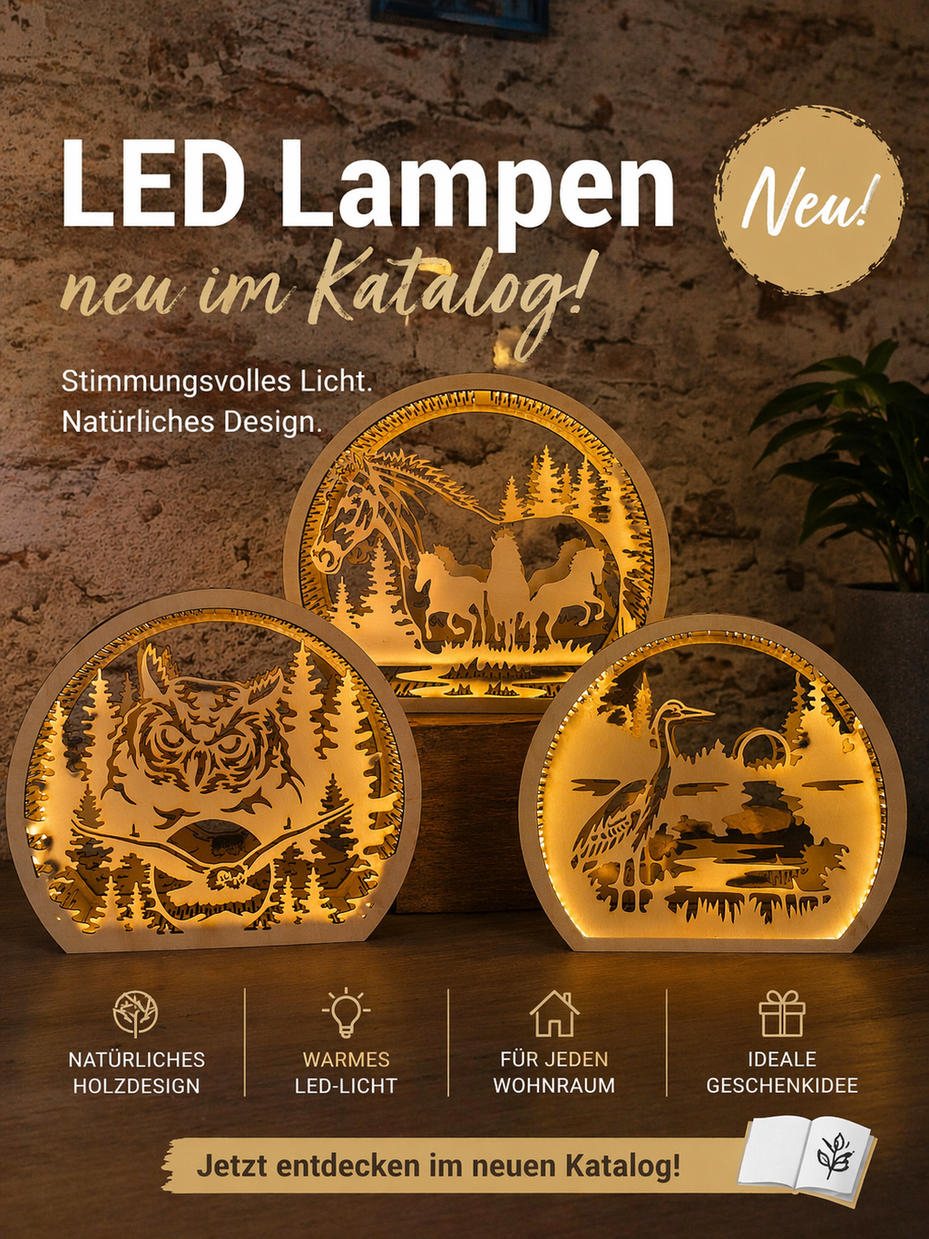 LED Holz Lampen