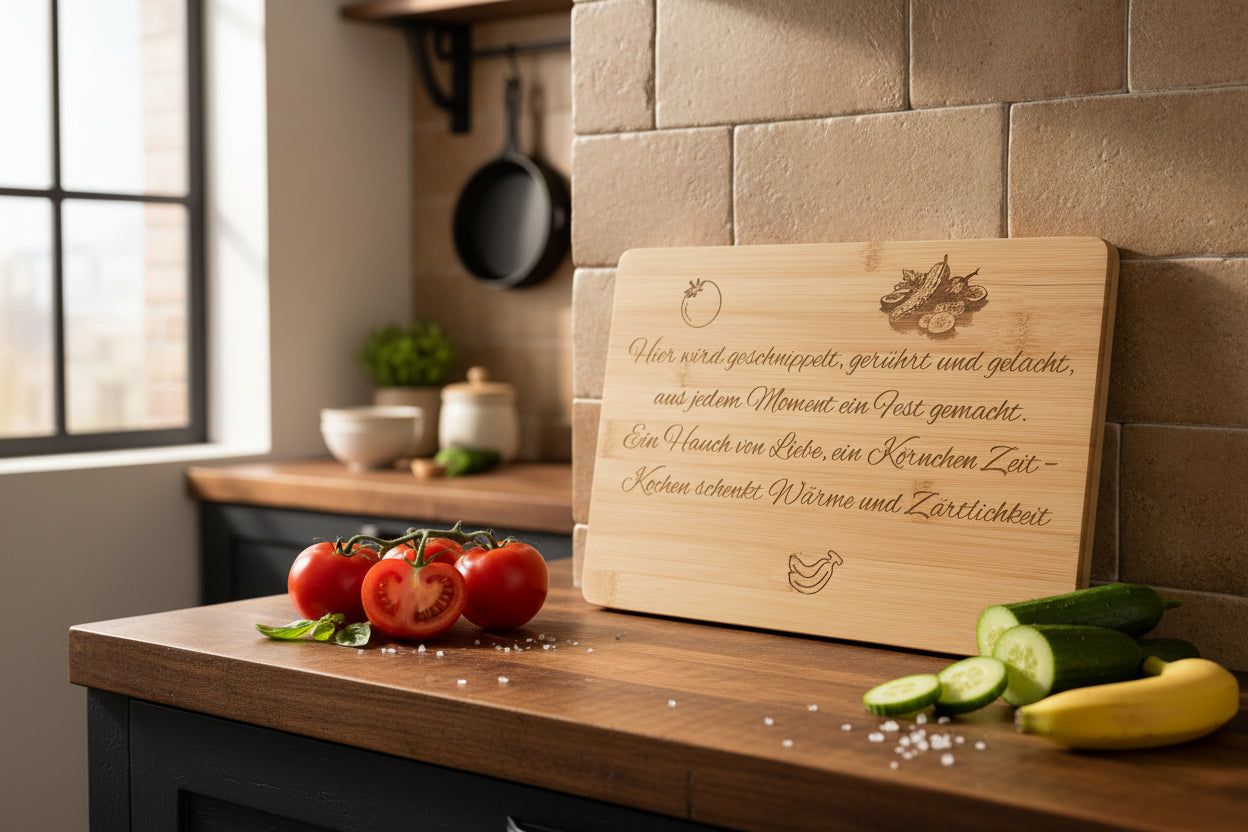 Schneidebrett mit Gravur – Stilvoll kochen mit Herz